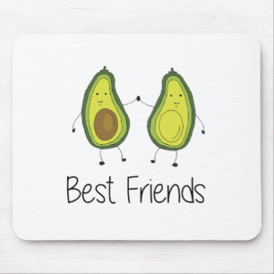 Groene Avocado Cartoon Vriendschap Afbeelding Vrie Muismat