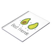Groene Avocado Cartoon Vriendschap Afbeelding Vrie Notitieboek (Linkerzijde)