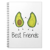 Groene Avocado Cartoon Vriendschap Afbeelding Vrie Notitieboek (Voorkant)