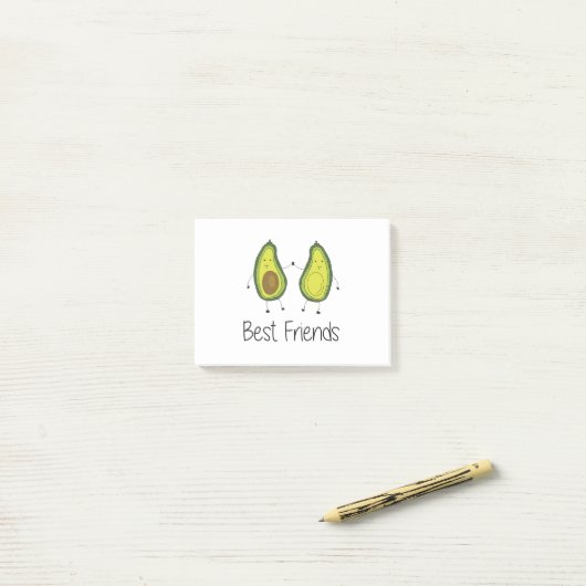 Groene Avocado Cartoon Vriendschap Afbeelding Vrie Post-it® Notes (Op bureau)