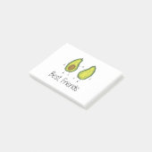 Groene Avocado Cartoon Vriendschap Afbeelding Vrie Post-it® Notes (Schuin)