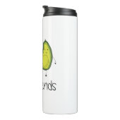 Groene Avocado Cartoon Vriendschap Afbeelding Vrie Thermosbeker (Geroteerd rechts)