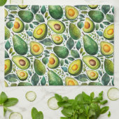 Groene Avocado en Kruiden Keukenhanddoek (Gevouwen)