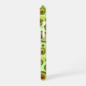 Groene Avocado Fruitpatroon Monogram iPhone 16 Hoesje (Linkerkant)