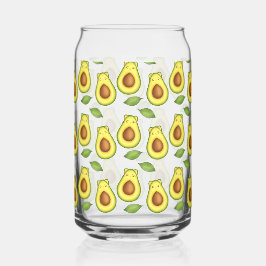 Groene avocado kat blikvorm glas