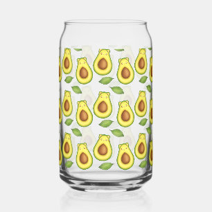 Groene avocado kat blikvorm glas