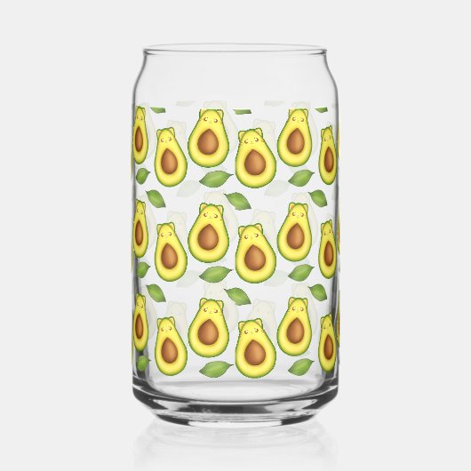 Groene avocado kat blikvorm glas (Rechts)