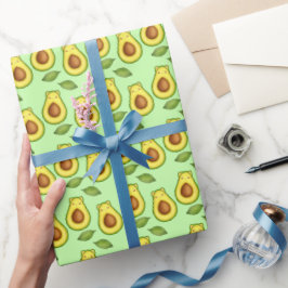 Groene avocado kat cadeaupapier
