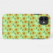 Groene avocado kat Case-Mate iPhone case (Achterkant (horizontaal))
