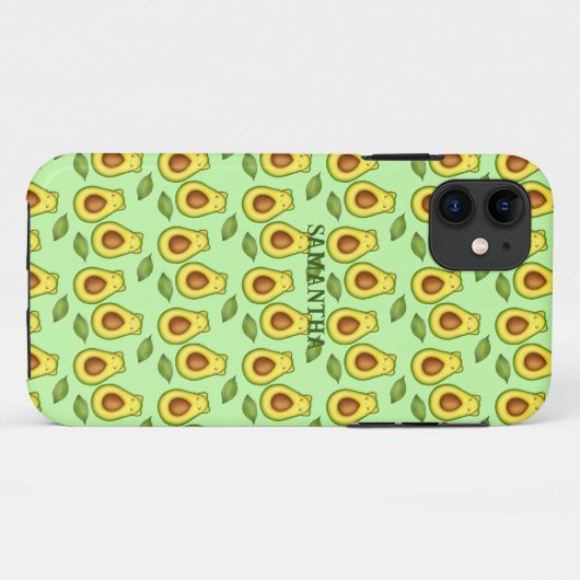 Groene avocado kat Case-Mate iPhone case (Achterkant (horizontaal))