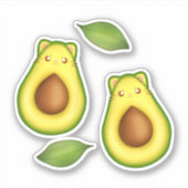 Groene avocado kat sticker (Voorkant)