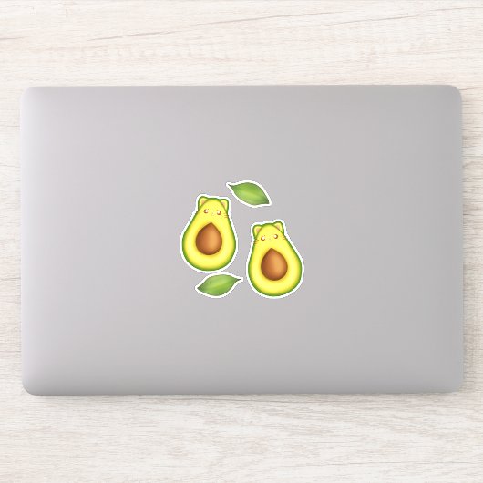 Groene avocado kat sticker (Computer)