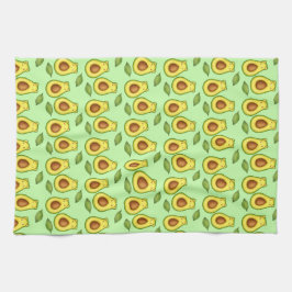 Groene avocado kat theedoek