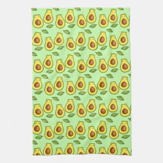 Groene avocado kat theedoek (Verticaal)
