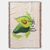 Groene Avocado, nog steeds levend fruit in Waterve Deken (Voorkant Verticaal)