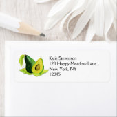 Groene Avocado, nog steeds levend fruit in Waterve Etiket (Insitu)