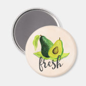 Groene Avocado, nog steeds levend fruit in Waterve Magneet (Voorkant / Achterkant)