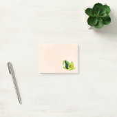 Groene Avocado, nog steeds levend fruit in Waterve Post-it® Notes (Kantoor)