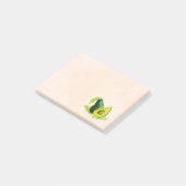 Groene Avocado, nog steeds levend fruit in Waterve Post-it® Notes (Schuin)