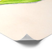 Groene Avocado, nog steeds levend fruit in Waterve Poster (Hoek)