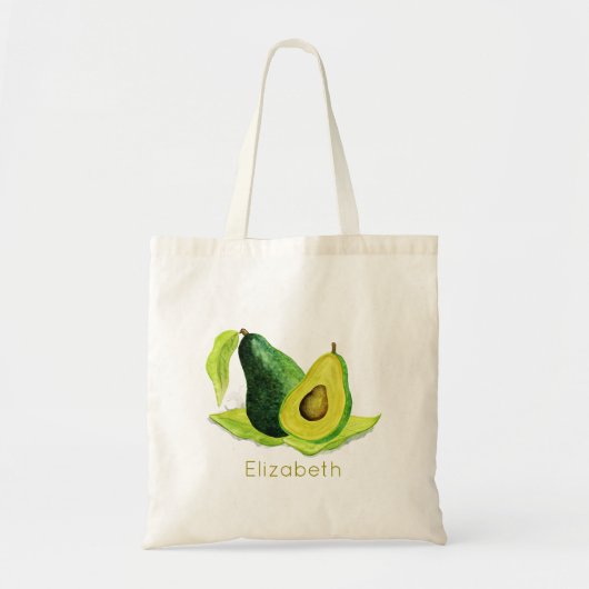 Groene Avocado, nog steeds levend fruit in Waterve Tote Bag (Voorkant)