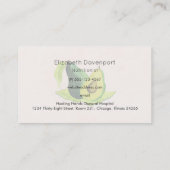 Groene Avocado, nog steeds levend fruit in Waterve Visitekaartje (Achterkant)