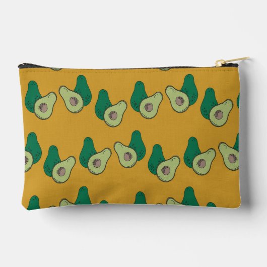 Groene avocado op bruin etui (Achterkant)