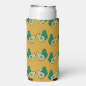 Groene avocado op bruin seltzer blikjeskoeler (Seltzer Achterkant)