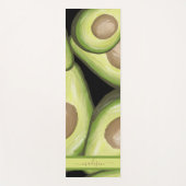 Groene Avocado Patroon Gepersonaliseerde Naam Yogamat (Voorkant)
