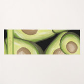 Groene Avocado Patroon Gepersonaliseerde Naam Yogamat (Voorkant (horizontaal))