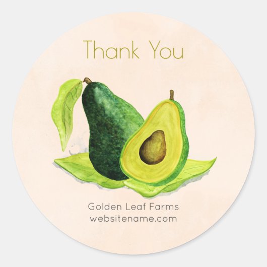 Groene avocado Stilleven Fruit Dank u Ronde Sticker (Voorkant)