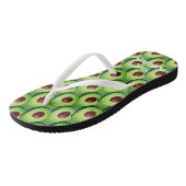 Groene avocado-strandflipflops voor vegetariër teenslippers (Schuin)