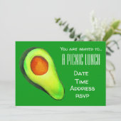 Groene avocado Summer picnic lunchpauze Kaart (Staand voorkant)