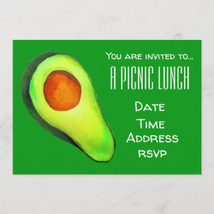 Groene avocado Summer picnic lunchpauze Kaart