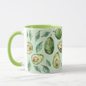 Groene avocado's en bladeren mok (Links)