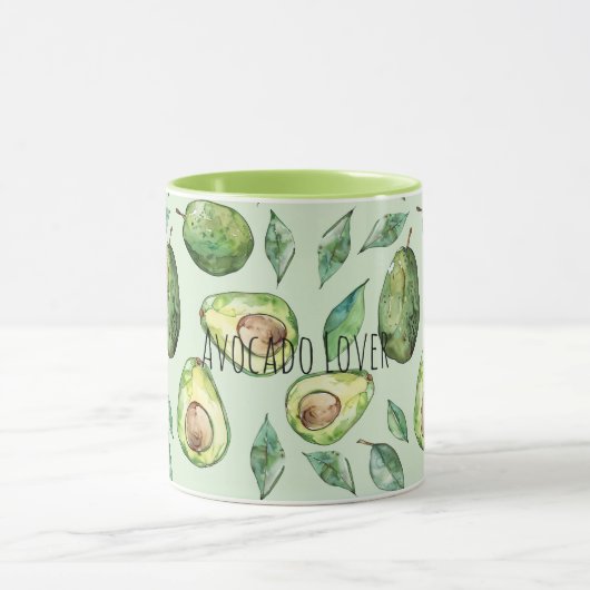Groene avocado's en bladeren mok (Midden)