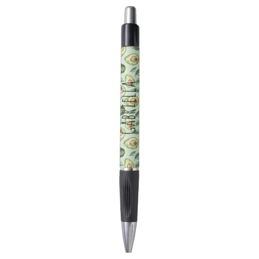 Groene avocado's en bladeren pen (Voorkant Verticaal)