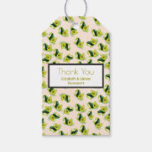 Groene avocado's Waterverf patroon dank u Cadeaulabel (Voorkant)