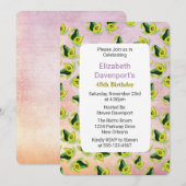 Groene Avocado's Waterverf Patroon Verjaardagsuitn Kaart (Voorkant / Achterkant)