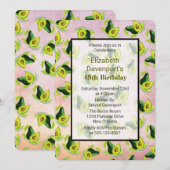 Groene Avocado's Waterverf Patroon Verjaardagsuitn Kaart (Voorkant / Achterkant)