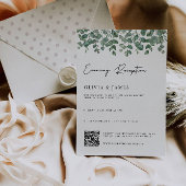 Groene Avondreceptie met QR-code rsvp Kaart