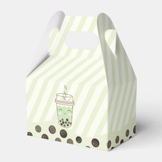 Groene Axolotl Bubble Boba Thee Par-tea Verjaardag Bedankdoosjes (Achterkant)