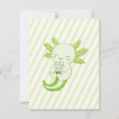 Groene Axolotl Bubble Tea Par-tea Verjaardagsfeest Save The Date (Achterkant)