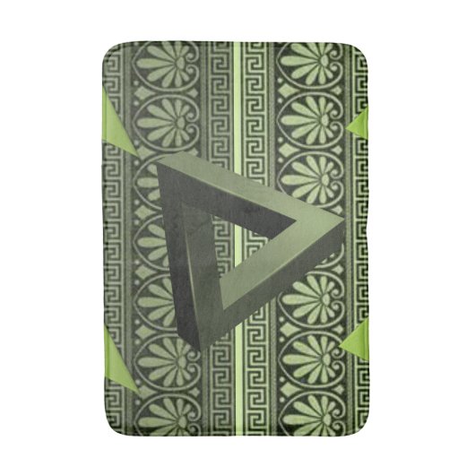 groene aztec badkamer badmat (Voorkant Verticaal)