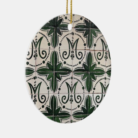  groene azulejo keramisch ornament (Rechts)