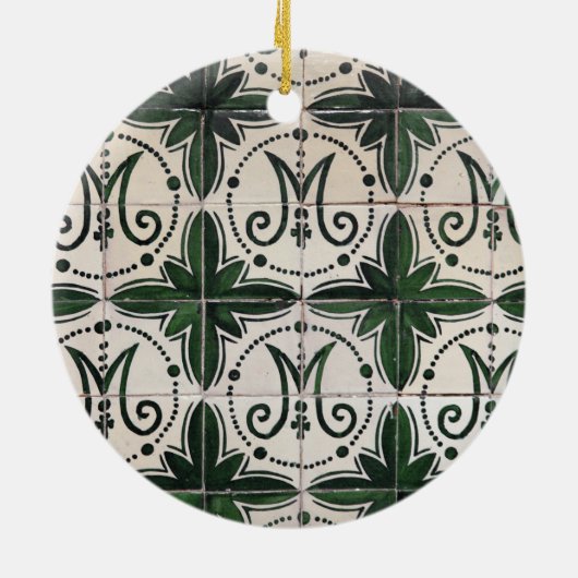  groene azulejo keramisch ornament (Achterkant)