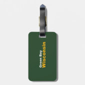Groene baai, Bagagelabel van Wisconsin met lederri (Achterkant verticaal)