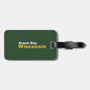 Groene baai, Bagagelabel van Wisconsin met lederri