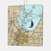 Groene baai - witboek keramisch ornament (Links)