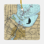 Groene baai - witboek keramisch ornament (Voorkant)